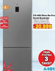 SEG CXI 482 SİLVER NO-FROST KOMBİ BUZDOLABI